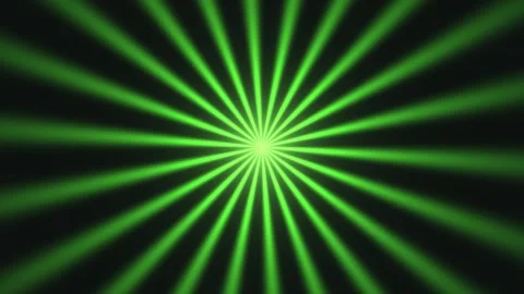 Bright green light rays form a radial pattern on a dark Stock Footage 338018452