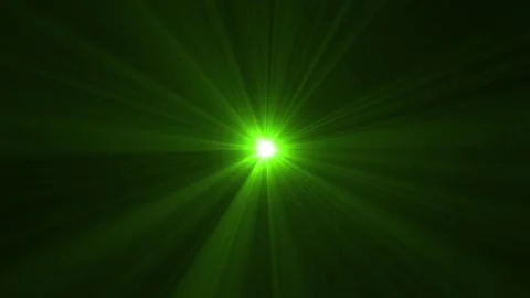 Bright Green light rays lens flare flashes animation on black background Stock Footage 301566010