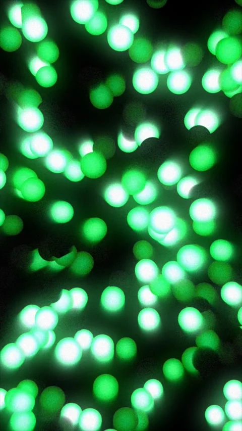 Bright green lights twinkle and pulse in a lively arrangement Stock Footage 312869863