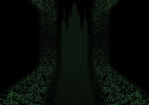 Bright green minimal dotted lines abstract technology background 스톡 일러스트