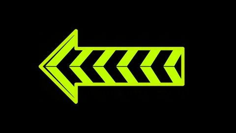 Bright green moving arrow on black background. Endless seamless video Stock Footage 281188805