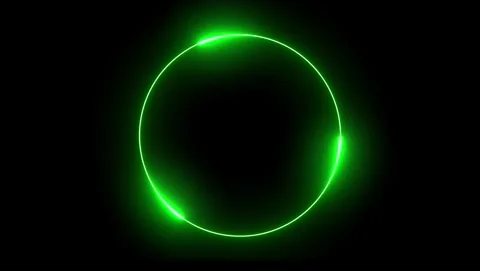 Bright Green Neon Circle Frame with Glowing Edges stock Stock Footage 318633887