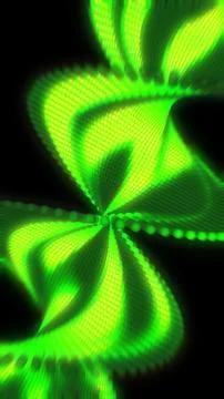 Bright green neon digital wave made of glowing particles, forming a futuris.. Stock Illustration