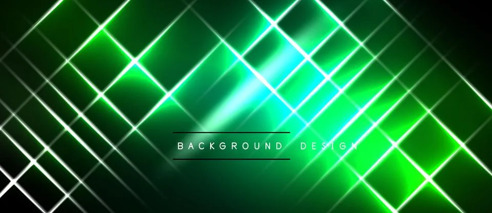 Bright green neon grid pattern dominates image. Dark background creates con.. 스톡 일러스트