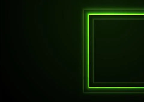 Bright green neon square abstract technology background Illustrazione stock