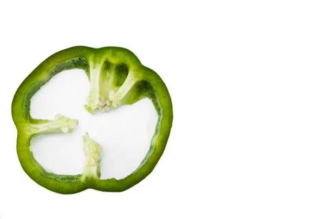 Bright green pepper slice Stock Photos