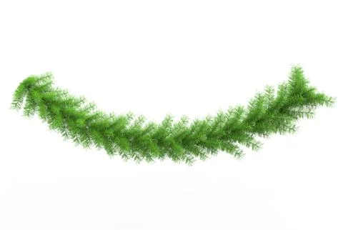 Bright Green Pine Tree Twig Stock Illustration