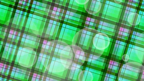 Bright Green Plaid Tartan Pattern with Floating Bokeh Stock Footage 332787476