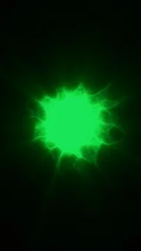 Bright green plasma orb with electric flame-like tendrils glowing against a.. Stock Illustration