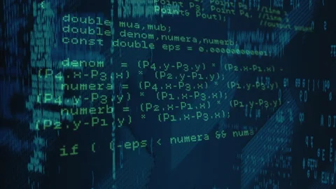 Bright green programming code animating on digital screen, showing world map Stock Footage 309036264