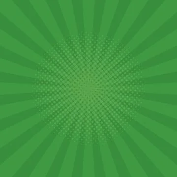 Bright green rays background. Comics, pop art style. Vector illustration 库存插图