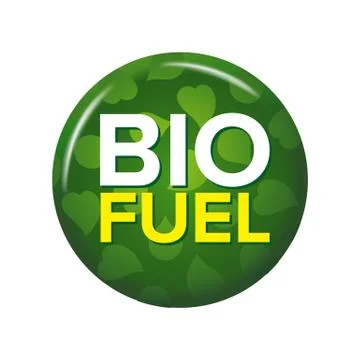 Bright green round button with words 'Bio Fuel' Stock Illustration