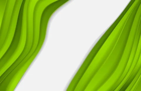 Bright green smooth waves minimal abstract elegant background Stock Illustration