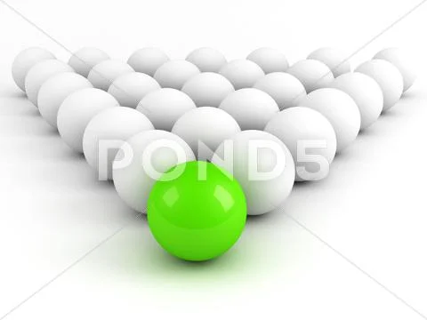Bright green sphere leadership concept Stock Illustration