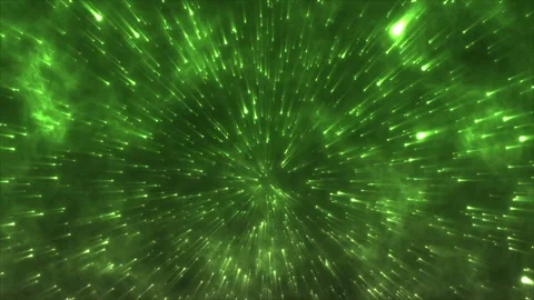 Bright Green Streaks Hyper Speed Warp Tunnel Video stock 323087442