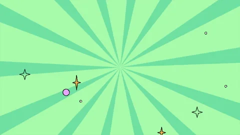 Bright green sunburst rotating comic stripes animation. Funky motion graphics Stock Footage 193708234