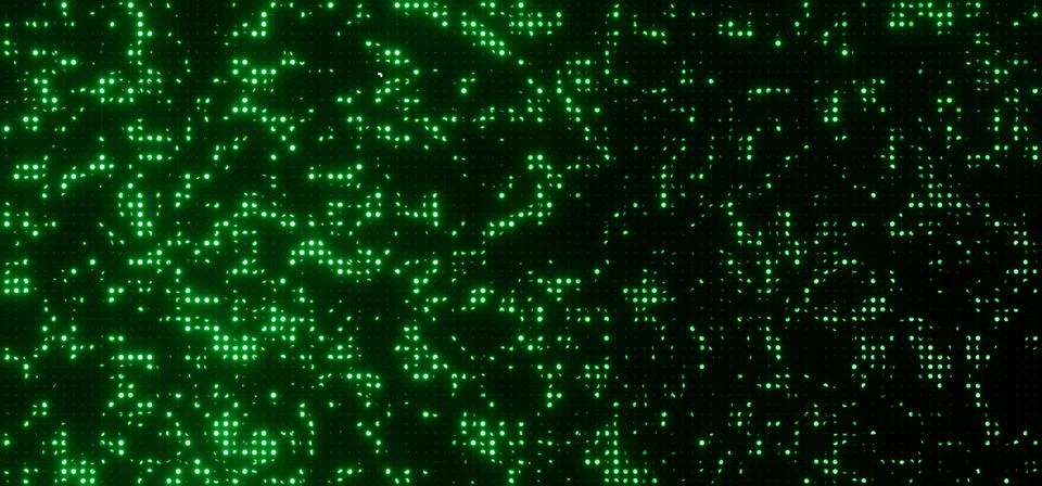 Bright Green Technology Background with Green Dots Stock Illustration