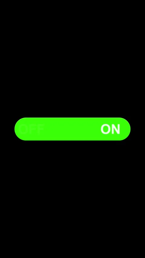 Bright Green ON Toggle Switch Button on Black Background power 動画素材 337459652