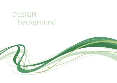 Bright green vector waves abstract background. Stock Illustration