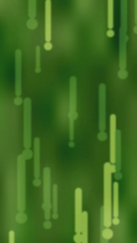 Bright green vertical lines with round drops falling down. 2d animation Stock-Footage 346367446