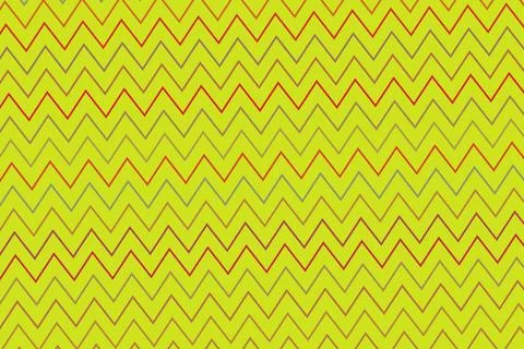 Bright green zigzag pattern with red outlines for design Stock Illustration