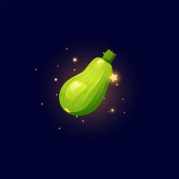 Bright green zucchini vegetable flat style, vector illustration Stock Illustration