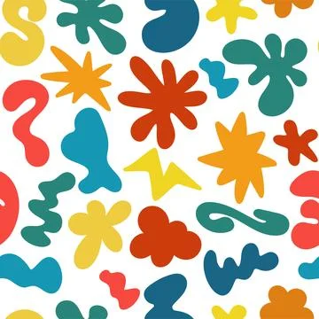 Bright groovy seamless pattern vector illustration Stock Illustration