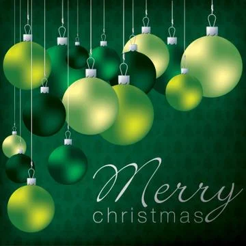 Bright group of baubles card in vector format. Stock Illustration