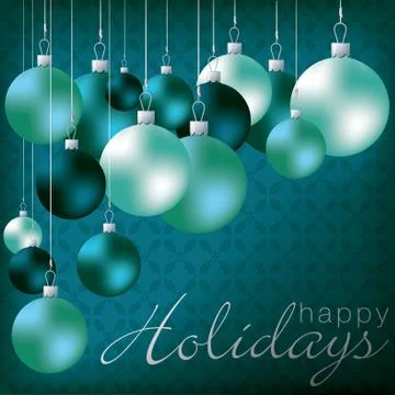 Bright group of baubles card in vector format. Stock Illustration