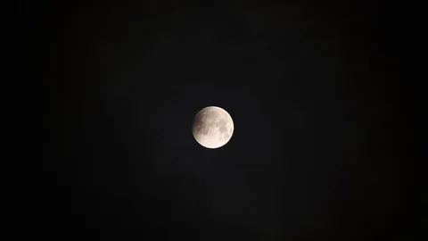 Bright Half Moon in Nighttime Dark Sky. Stock Footage 109585074