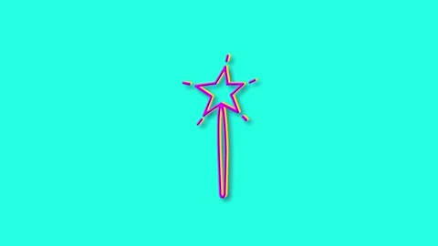 Bright hand-drawn magic wand symbol. Stock Footage 162951697