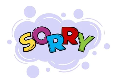 Bright hand drawn phrase Sorry Stock Illustration