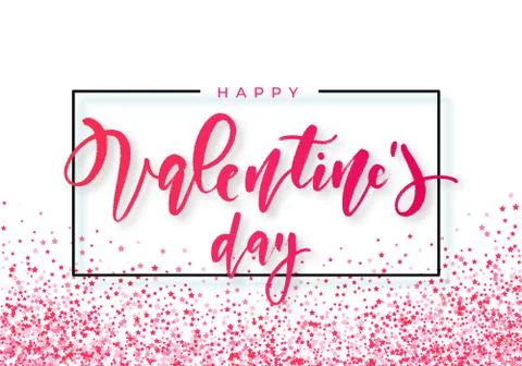 Bright hand drawn pink St. Valentine's Day vector design for banner, card, flyer Illustrazione stock