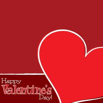 Bright hand drawn Valentine's Day card in vector format. Stock Illustration