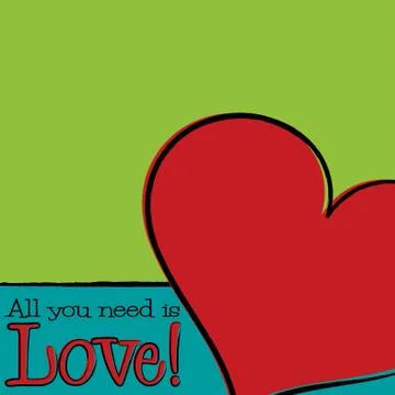 Bright hand drawn Valentine's Day card in vector format. Stock Illustration