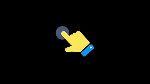 Bright Hand Icon Representing Touch Interaction User Interface Concept Stock Footage 341917803