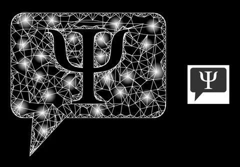 Bright Hatched Suggestion Cloud Mesh Icon with Light Spots 스톡 일러스트
