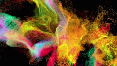 Bright Haze Moving In Black Space, Abstract 3d Video Stock Footage 246740673