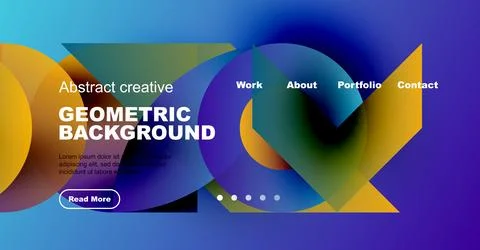 Bright header design. Geometric shapes, vibrant colors, text elements present. 스톡 일러스트