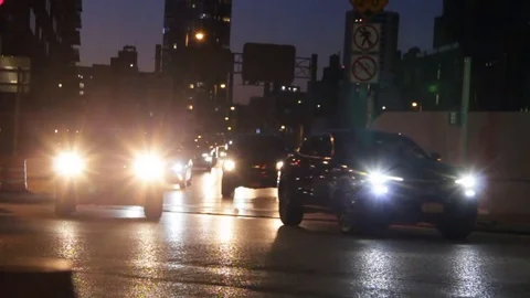 Bright Headlights Coming at You. Stock Footage 113071683