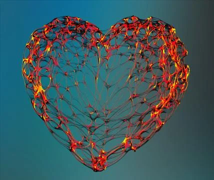 Bright heart on blue background Illustrazione stock