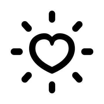 Bright heart Icon Vector. Black heart for web and app. love for valentine. li Stock Illustration