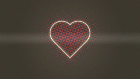 Bright heart shape on dark background with dotted pattern Stock Footage 339515114
