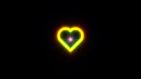 Bright heart shape glowing in a dark background for Stock-Footage 338028804