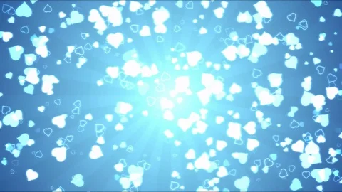 Bright Heart Shapes Motion Background Animation - Loop Blue 스톡 동영상 76320947
