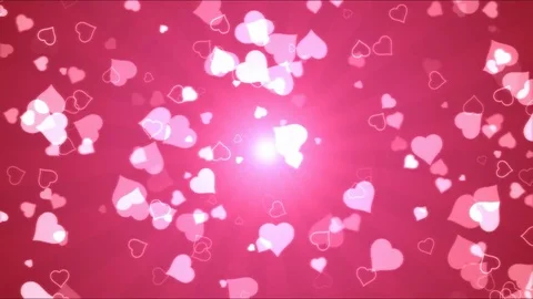 Bright Heart Shapes Motion Background Animation - Loop Pink Stock Footage 76322533