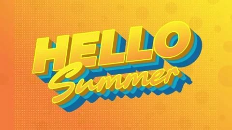 Bright Hello Summer Motion Text Animation With Vibrant Colors And Playful 3.. Stock Footage 333160820