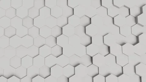Bright hexagons form a textured, geometric wall Illustrazione stock