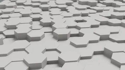 Bright hexagons form a textured, geometric wall Illustrazione stock