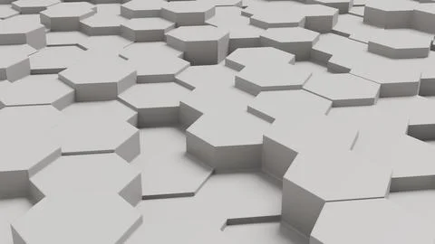 Bright hexagons form a textured, geometric wall Stock Illustration